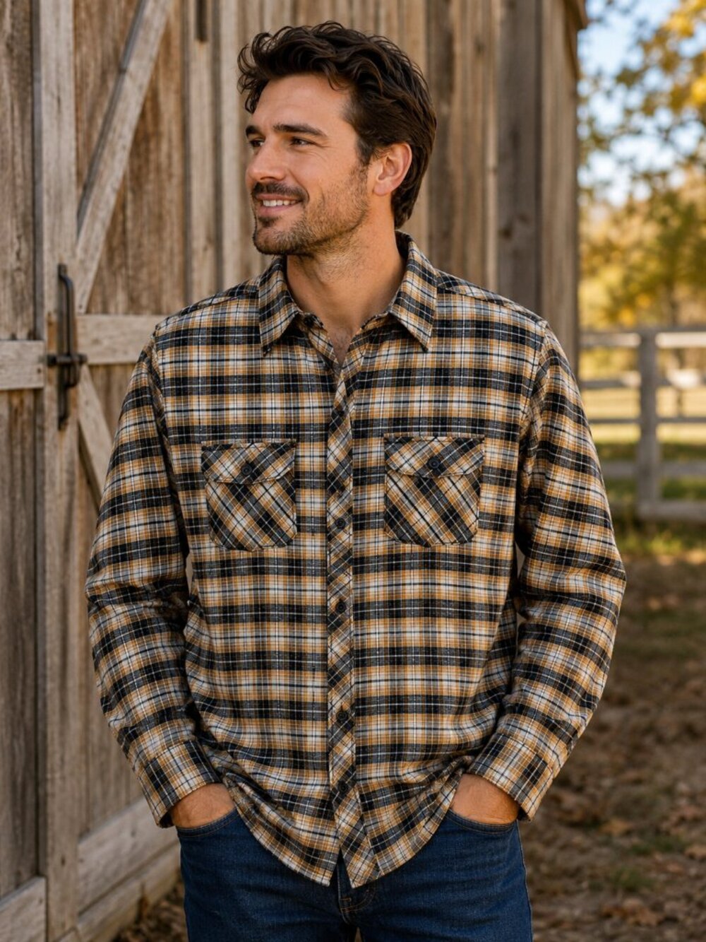 Bay Trading Company Men’s Plaid Flannel Shirt L NWT Grunge Workwear Cottagecore